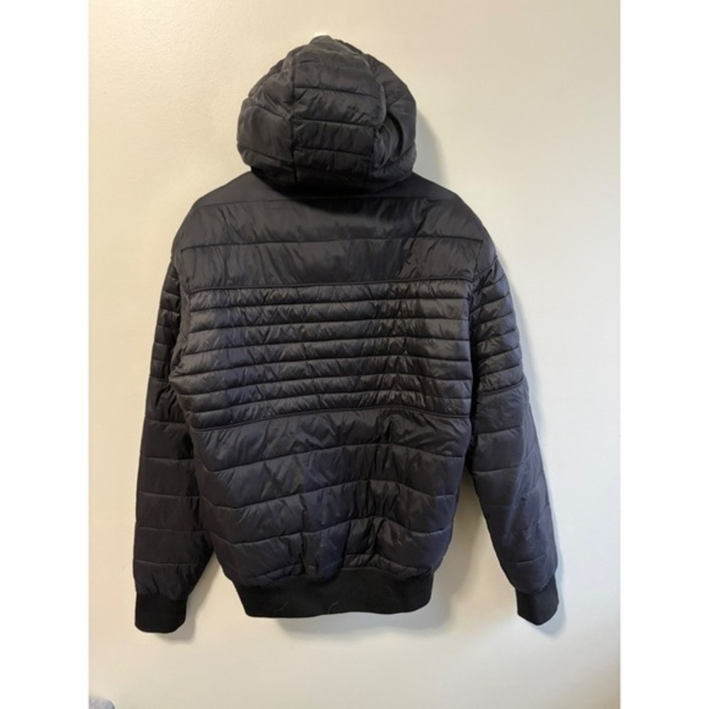 Moose Knuckles Mens Black Quilted Hooded Puffer Jacket Bomber Size Medium - Picture 5 of 6